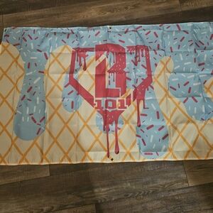 Baseball  101 ice cream Logo Flag NC3 Multi One Size (58”x35")